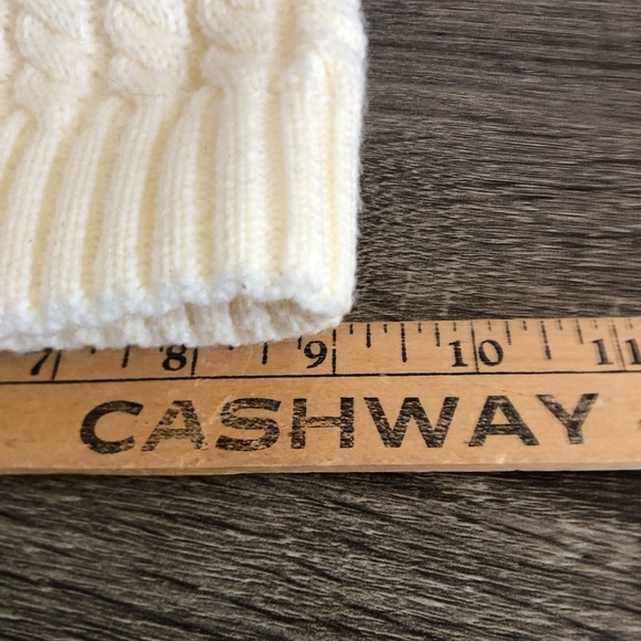 Cream Knit Pom-Pom Winter Hat - Picture 7 of 9